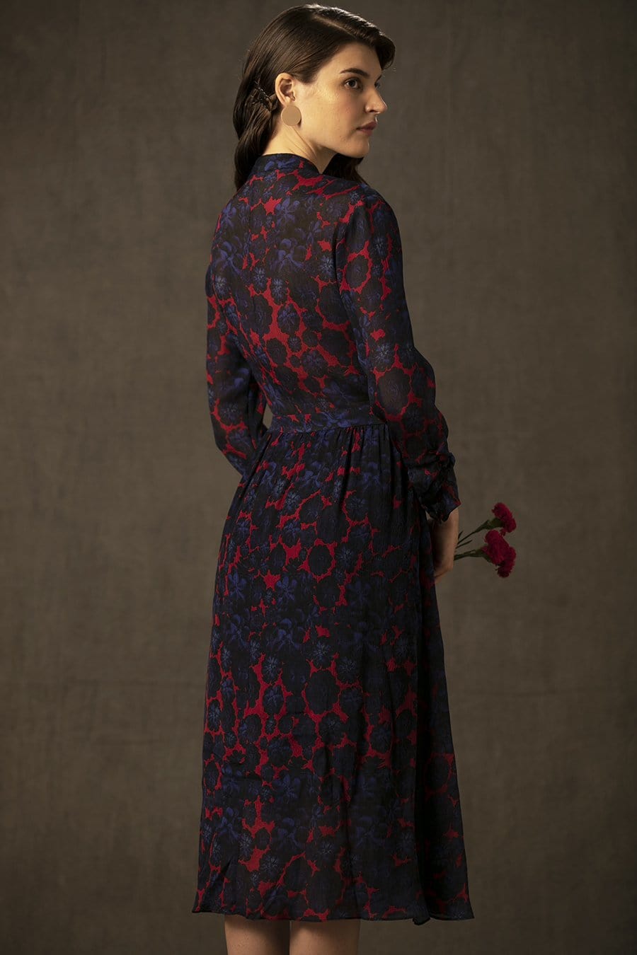 BIRDWALK CHIFFON FLORAL SHIRT DRESS